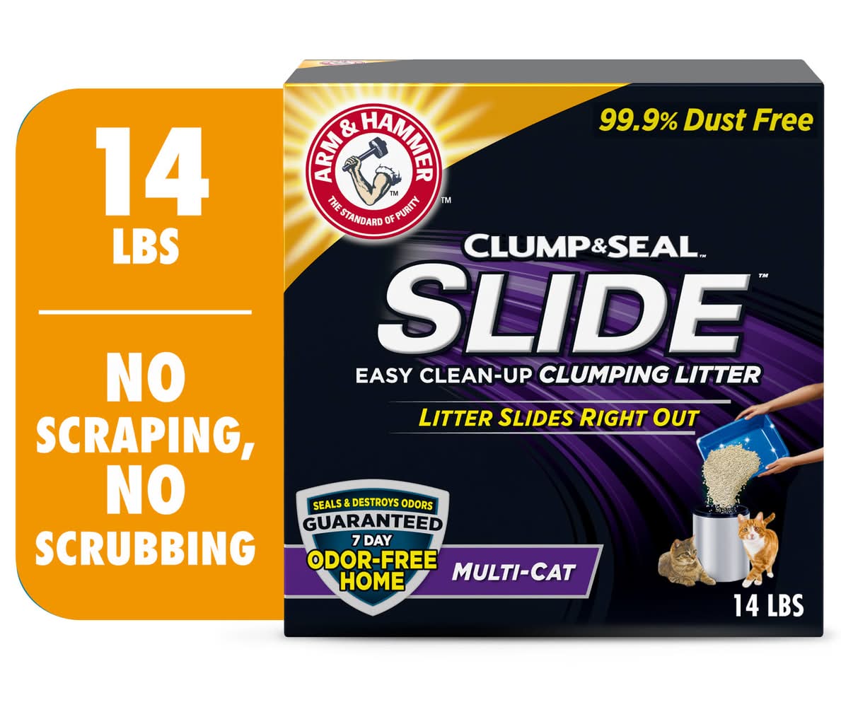 Arm & Hammer Clump & Seal Slide Easy Clean-Up Multi-Cat Clumping Litter (14 lbs)