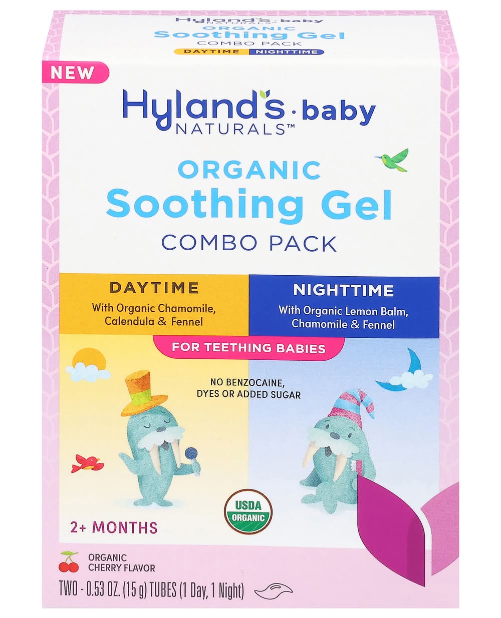 Hyland's Organic Baby Soothing Gel Combo, Cherry, 2+M (0.53 oz, 2 ct)