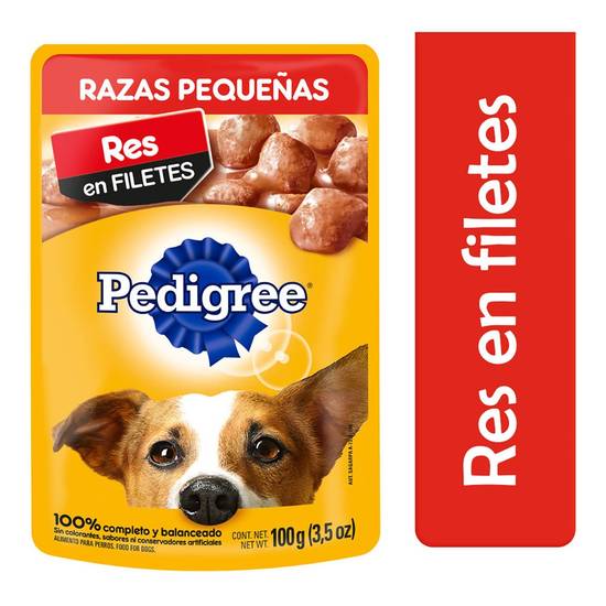 Pedigree alimento en filetes para perro (razas pequeñas/res)