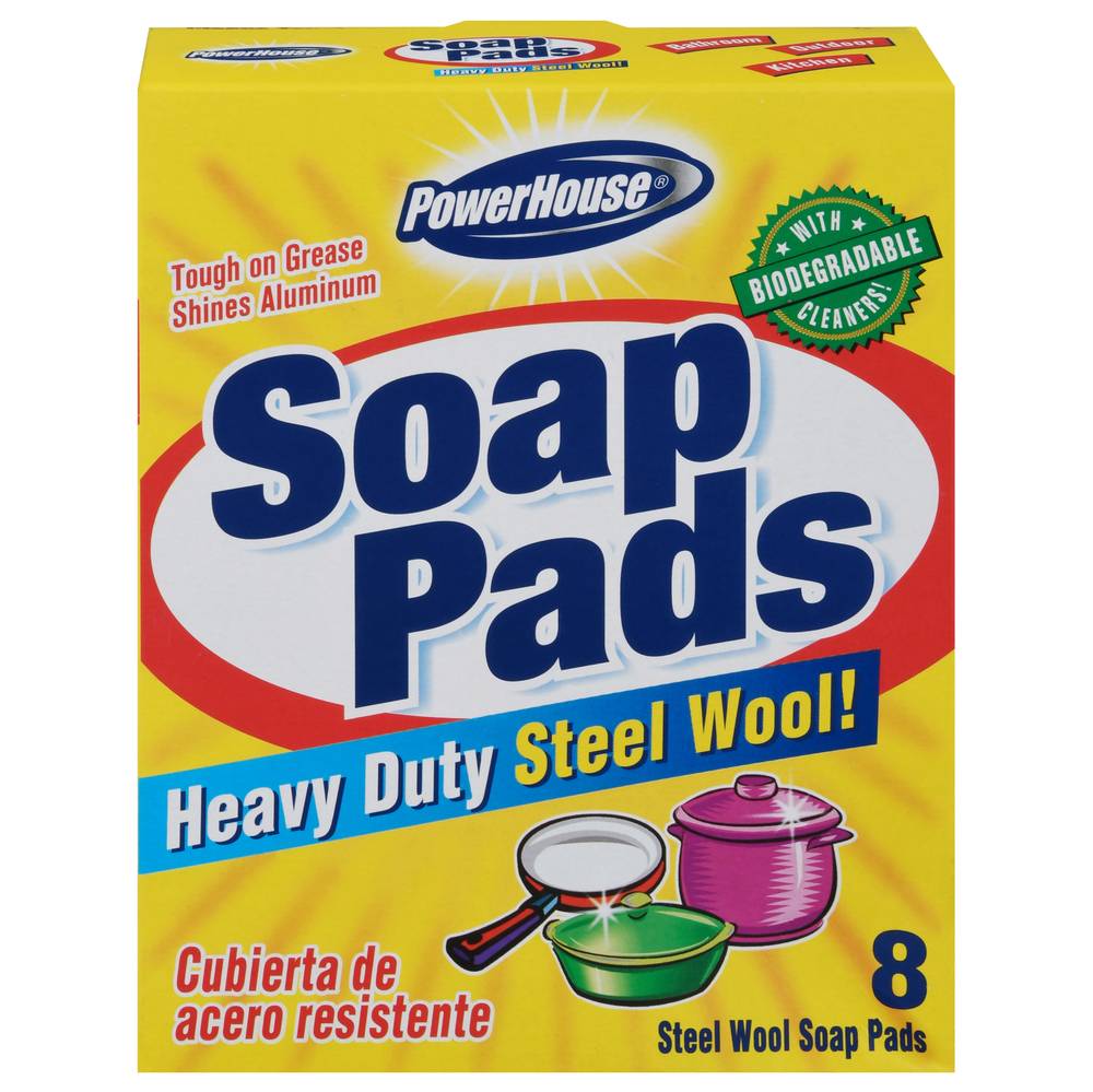 PowerHouse Heavy Duty Steel Wool Soap Pads (4.8 oz)