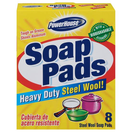 Powerhouse Heavy Duty Steel Wool Soap Pads (8 ct)