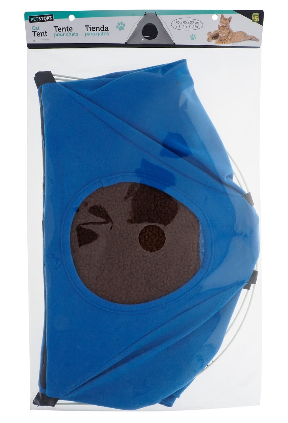 Polyester Pet Tent, 45x45x30 cm, Blue