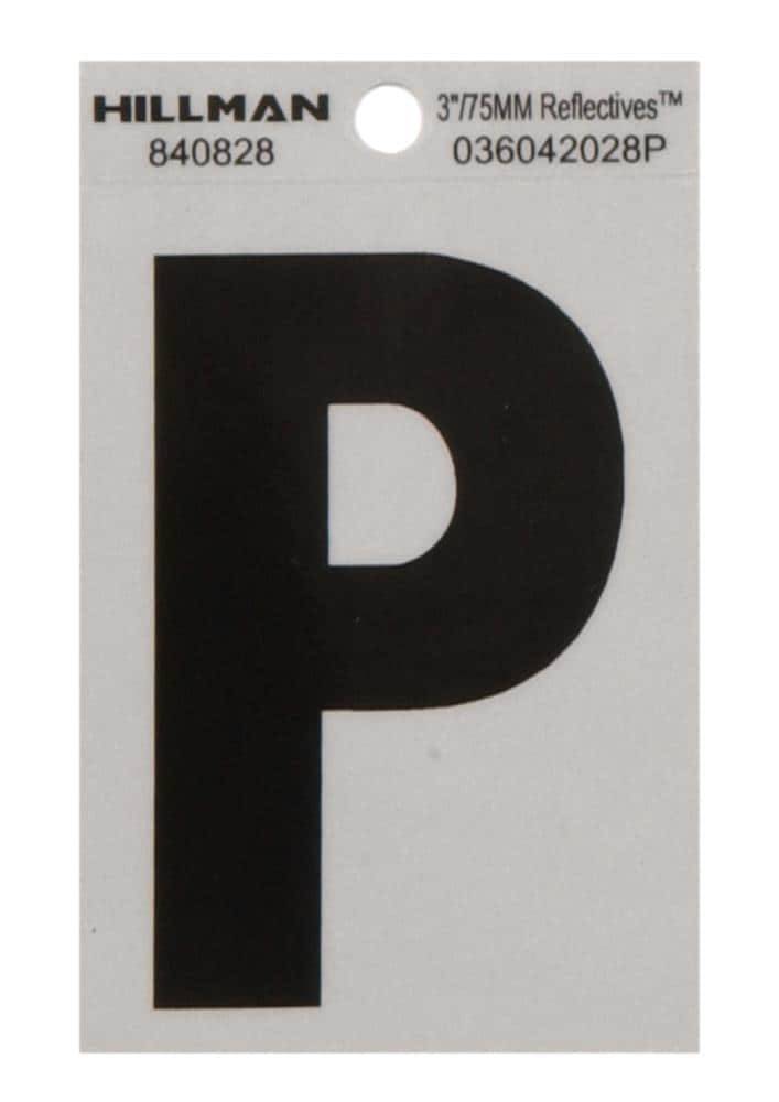 Hillman 3-in Reflective Silver Letter P | 840828