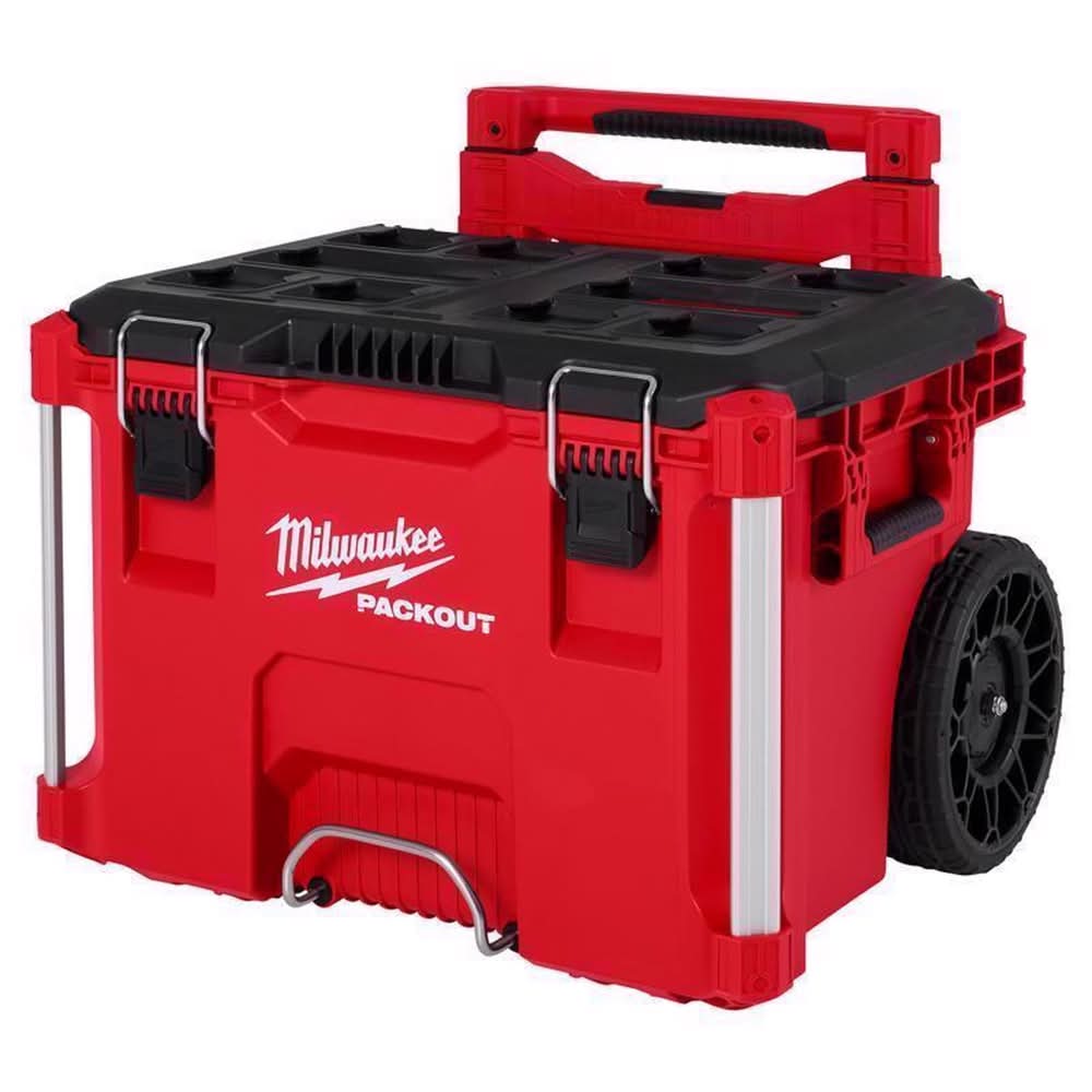 Milwaukee Packout 22 In. Rolling Low Profile Handle Tool Box Black/Red
