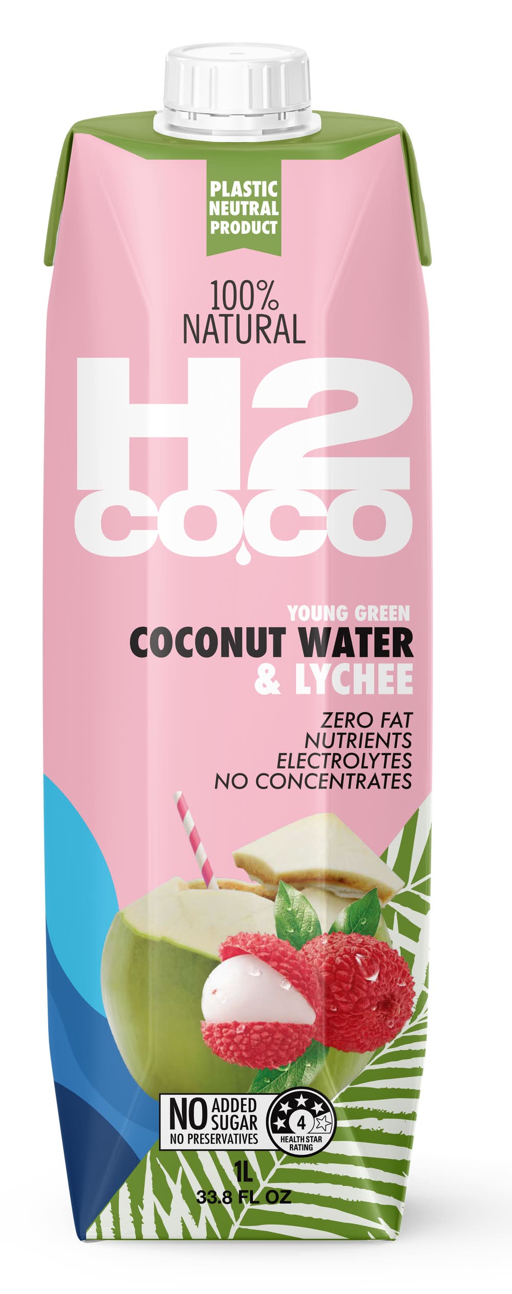 H2Coco Young Green Coconut Water & Lychee (1L)