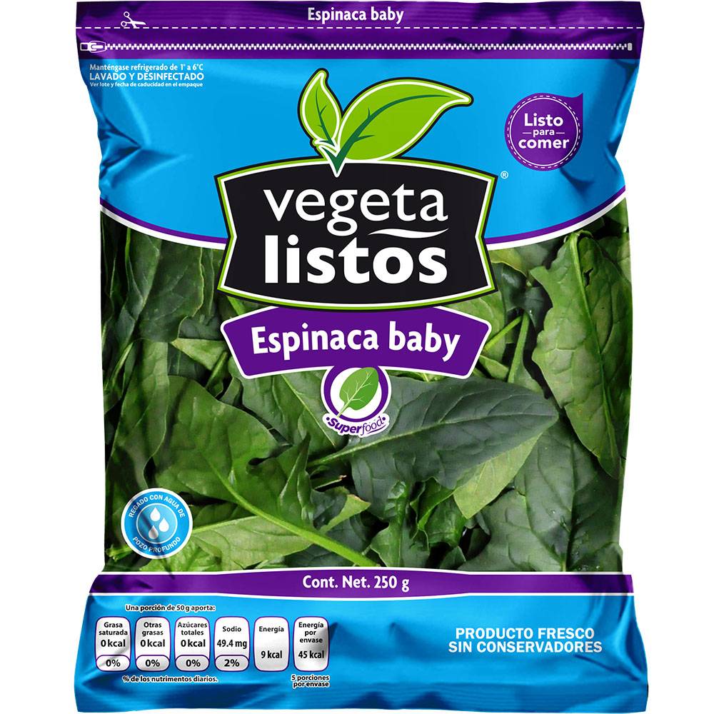 Vegetalistos espinaca baby