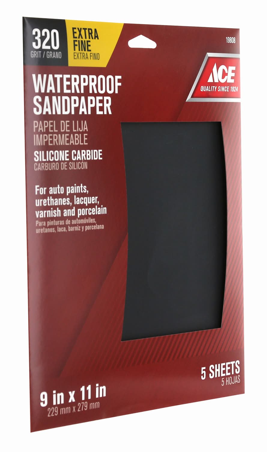 ACE 11 In. L X 9 In. W 320 Grit Silicon Carbide Waterproof Sandpaper 5 Pk