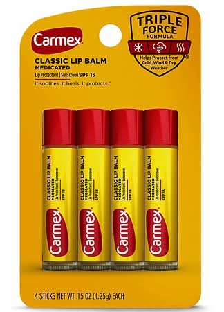 Carmex Classic Medicated Lip Balm Spf 15 (4 x 0.15 oz)