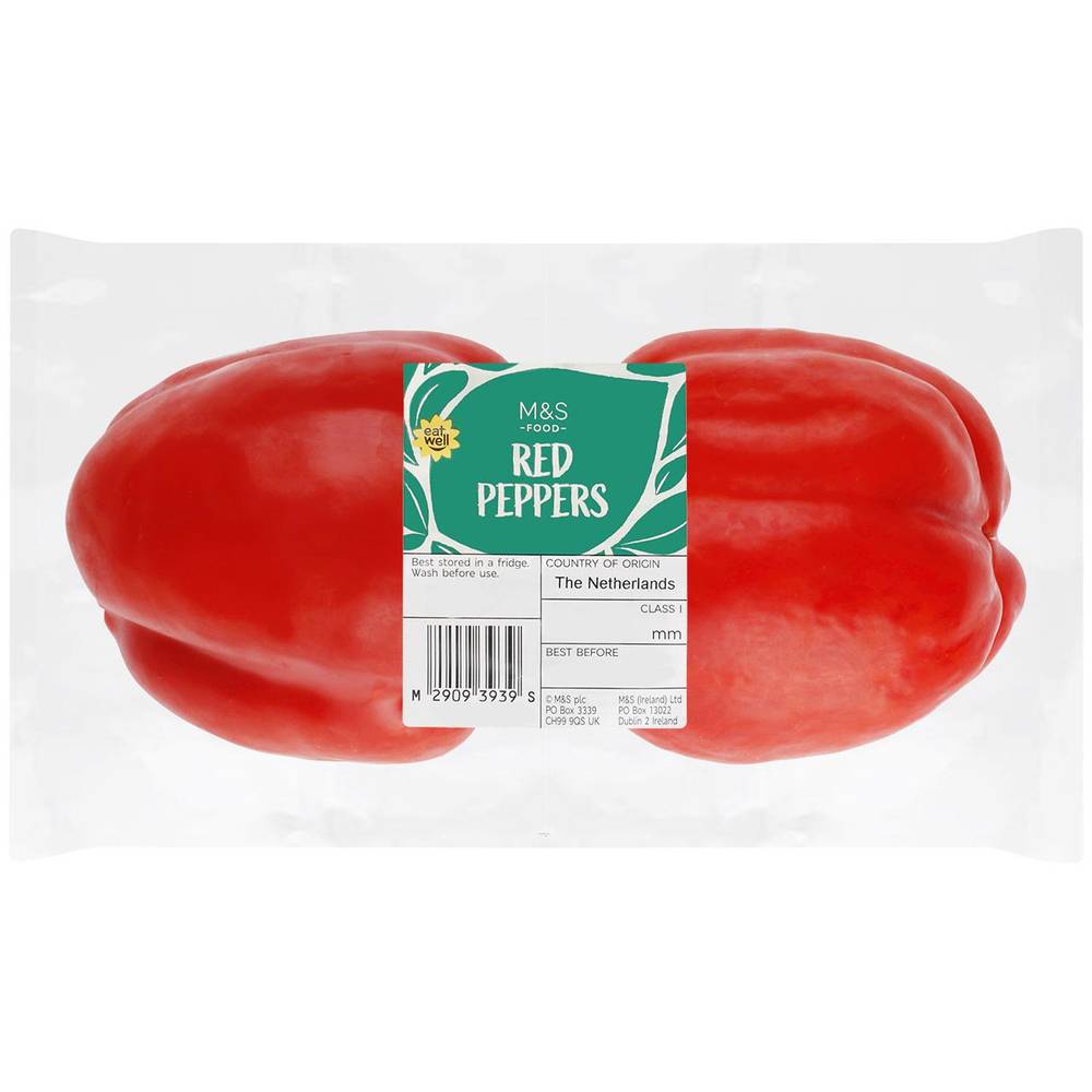 M&S Red Peppers (2 per pack)
