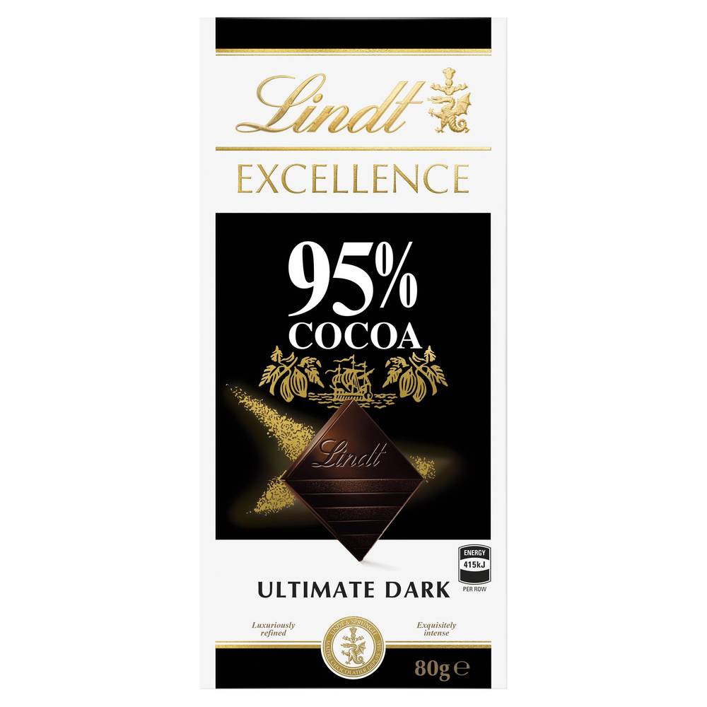 Lindt Excellence 95% Cocoa Ultimate Dark Chocolate (80g)