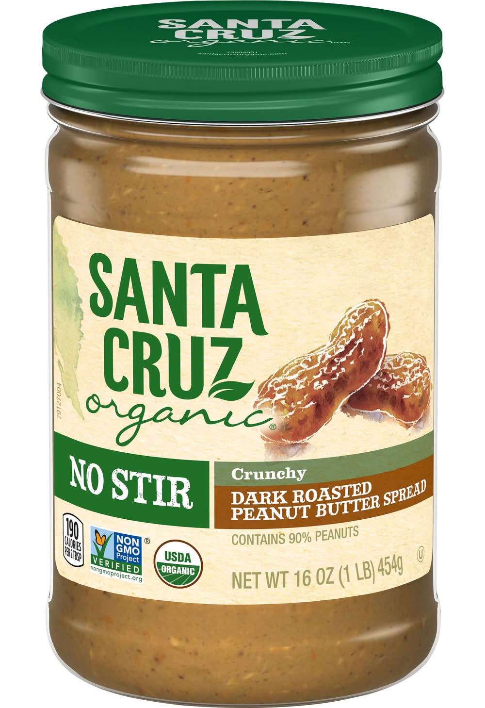 Santa Cruz Organic No Stir Crunchy Dark Roasted Peanut Butter Spread (16 oz)