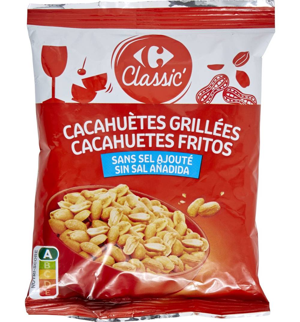 Carrefour Classic' - Cacahuètes grillées sans sel ajouté (200g)