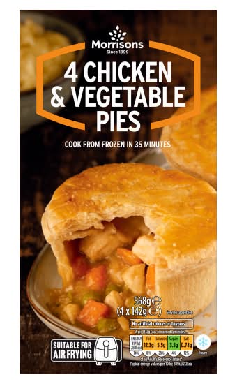 Morrisons Chicken & Vegetable Pies (4 x 142g)