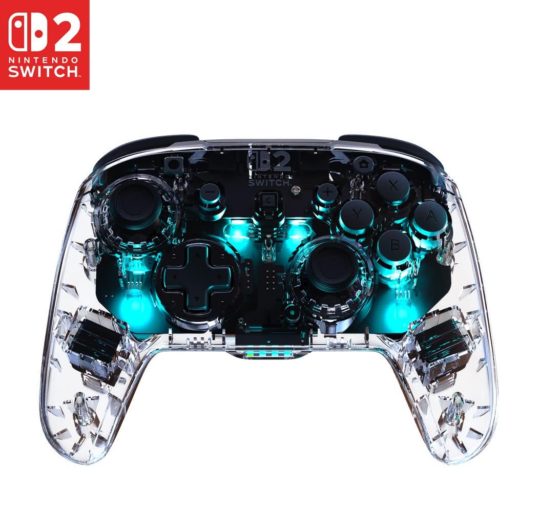 Turtle Beach - Afterglow Wireless RGB Gaming Controller for Nintendo Switch 2, Nintendo Switch, Switch Lite, & OLED Model - Clear