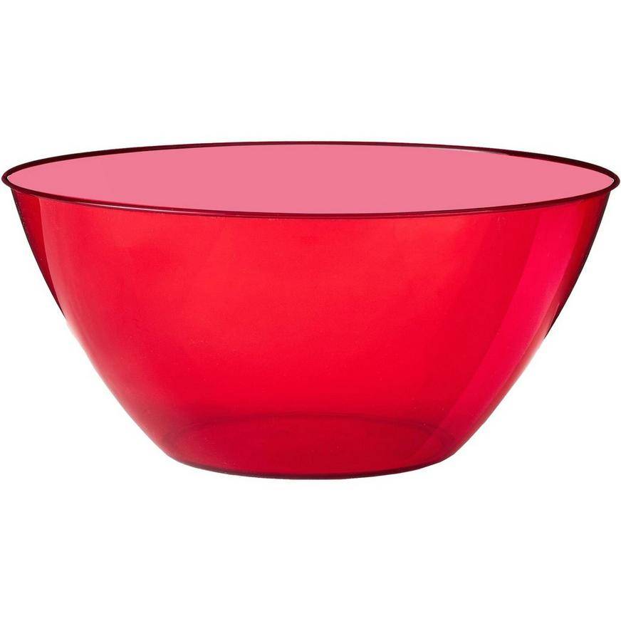 Large Red Plastic Bowl, 11in, 5qt