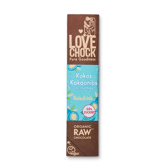 Lovechock Mild Kokos Kakaonibs 68% (40g Riegel)