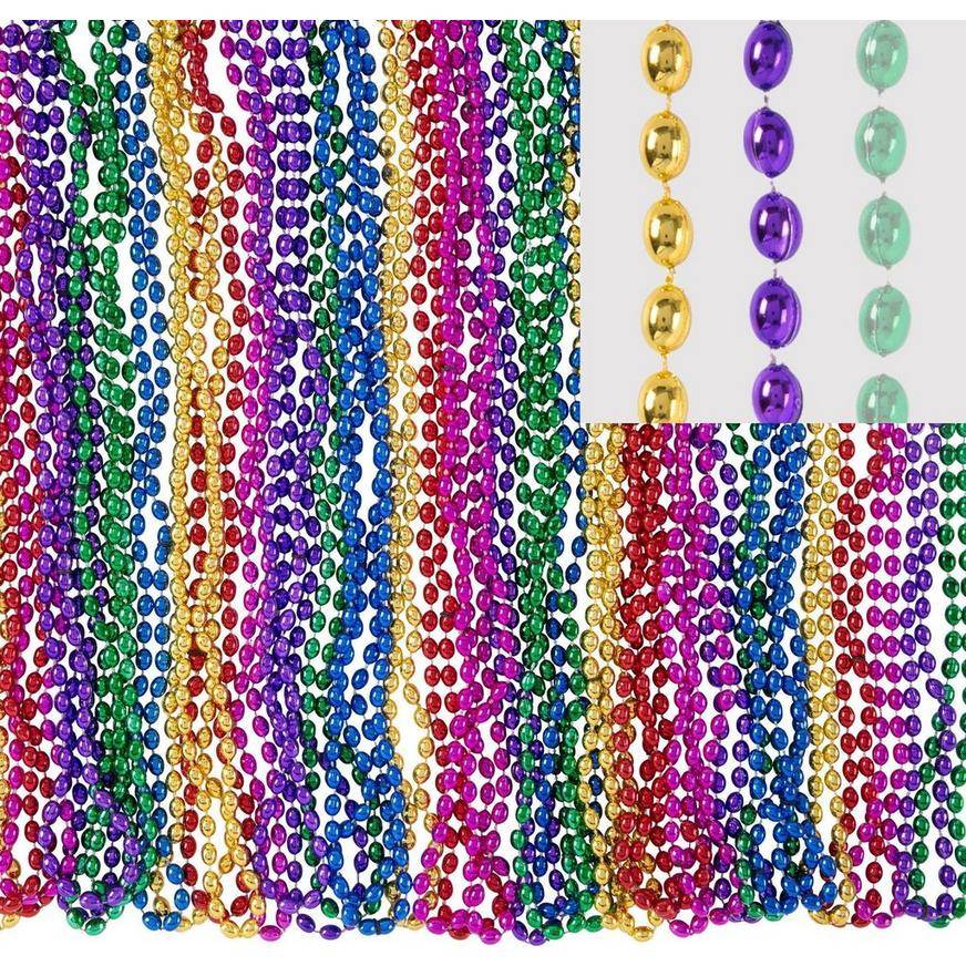 Party City Bead Necklaces, 30 In* 1/4 In, Assorted (50 ct)