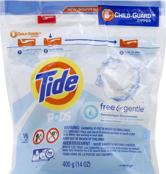 Tide Pods Free & Gentle Laundry Detergent (16 ct)