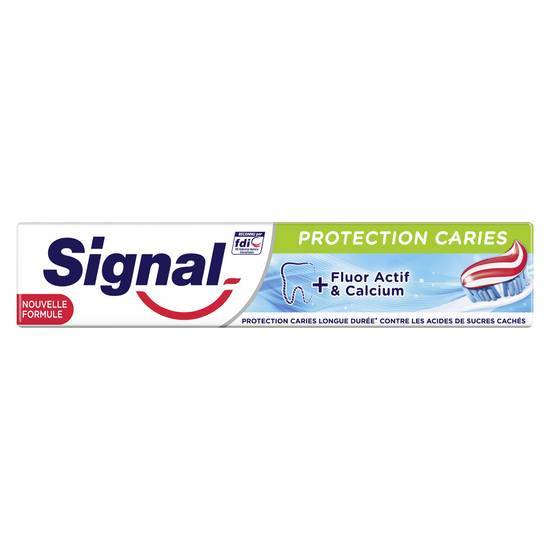 Signal dentifrice protection caries