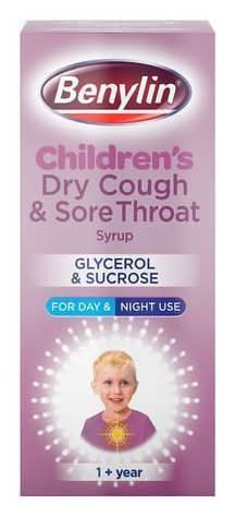 Benylin Children's Dry Cough & Sore Throat Syrup 1+ Year (125ml)