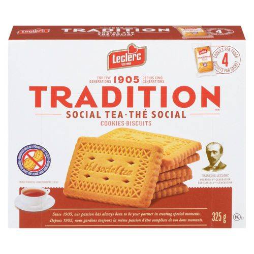 Leclerc biscuits au thé social tradition 1905 (325 g) - tradition social tea cookies (325 g)