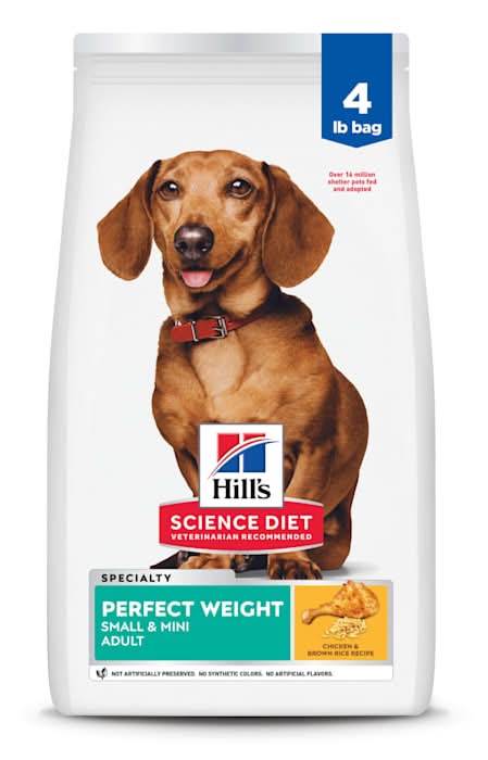 Hill's Science Diet Adult Perfect Weight Small & Mini Chicken Recipe Dry Dog Food, 4 lbs.