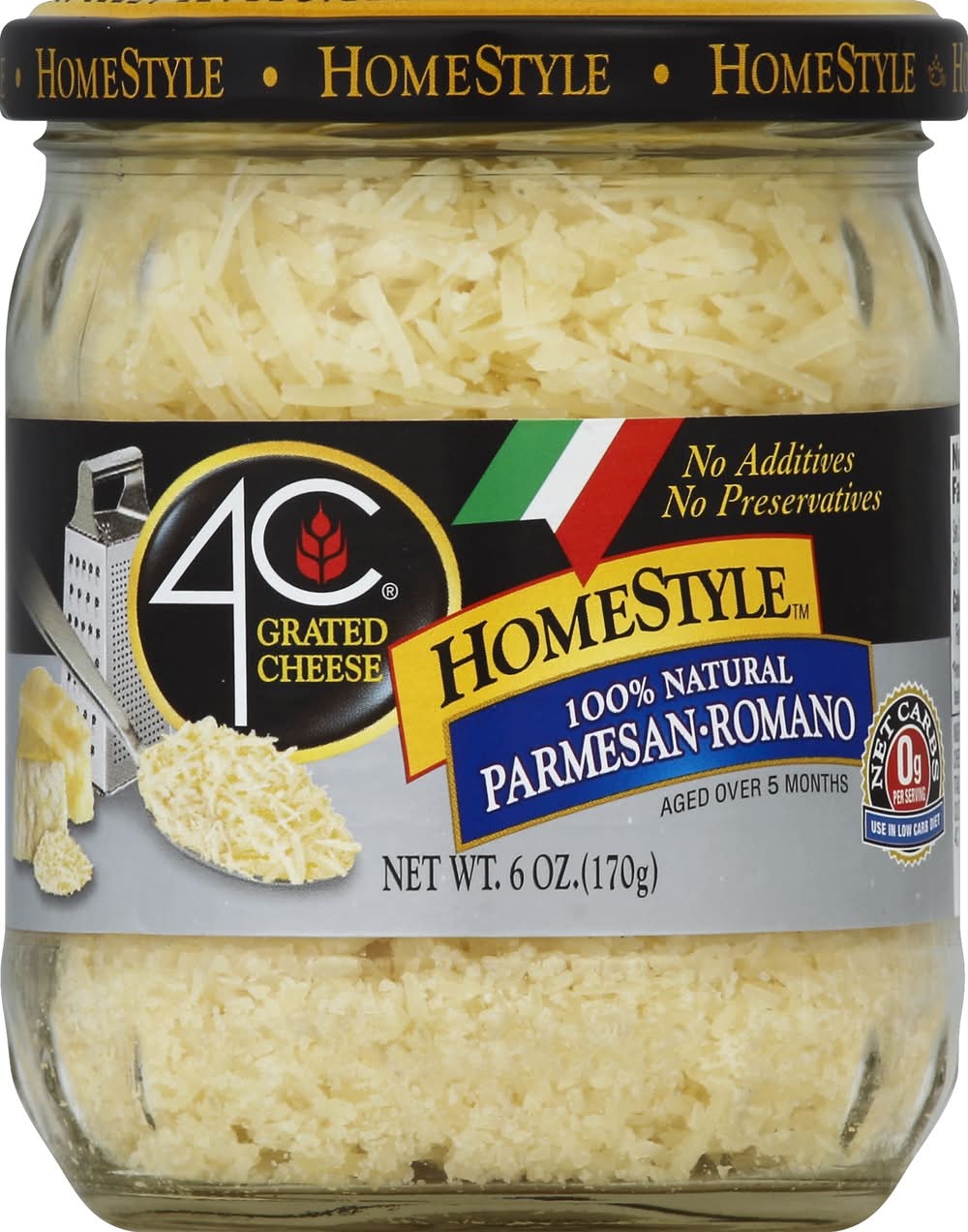 4C Homestyle 100% Natural Parmesan Romano Grated Cheese (6 oz)