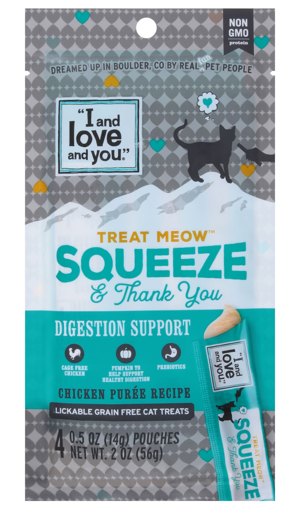 I and love and you Meow Digestion Support Lickable Chicken Puree Recipe Cat Treats (2 oz)