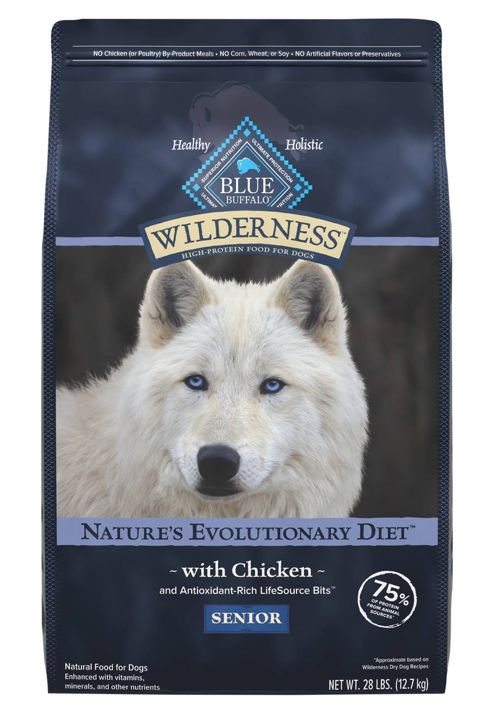 Blue Buffalo Wilderness Nature's Evolutionary Diet High Protein Food For Dog, Chicken Plus Wholesome Grains (28 lbs)