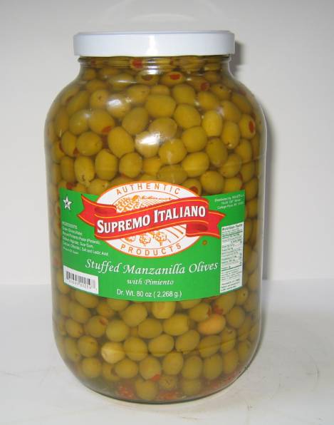 Supremo Italiano - Stuffed Manzanilla Olives - gallon
