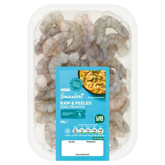 ASDA Succulent Raw & Peeled King Prawns (160g)