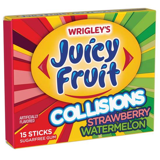 Wrigley'S Juicy Fruit Collisions Strawberry Watermelon Chewing Gum