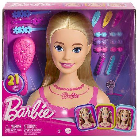 Barbie Doll Styling Head and Accessories For Kids Ages 3+ Years (21 ct)