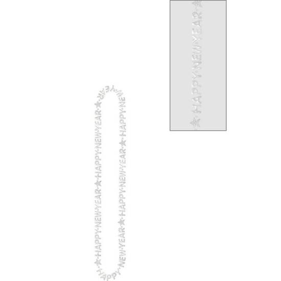 Silver Happy New Year Bead Necklace