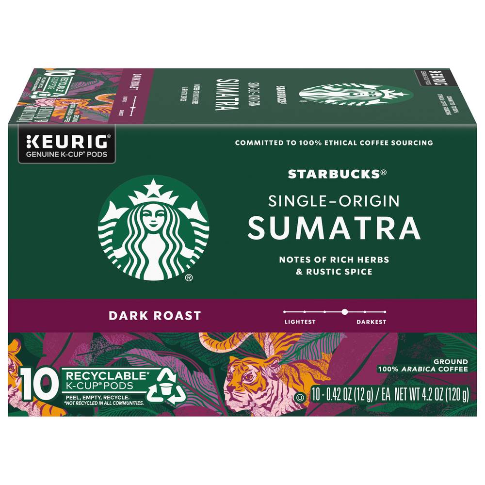 Starbucks Single Origin Sumatra Dark Roast K-Cup Coffee Pods (4.2 oz)