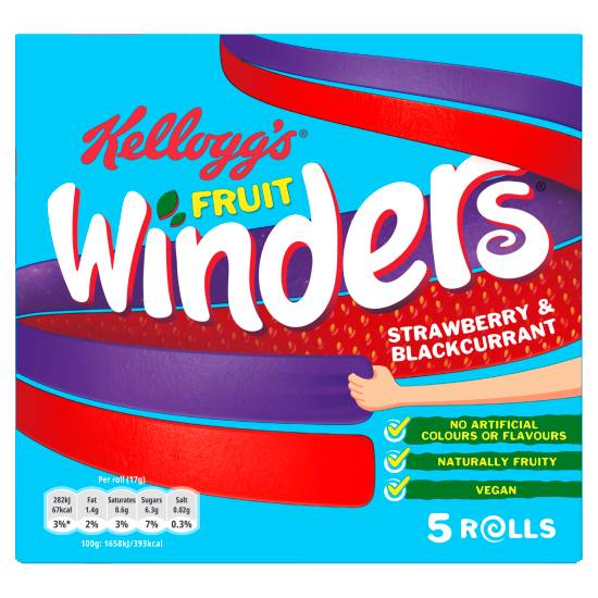 Kellogg's Fruit Winders Strawberry & Blackcurrant 17g (pack of 5)
