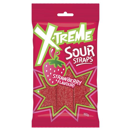 X-Treme Sour Strap Strawberry 160g