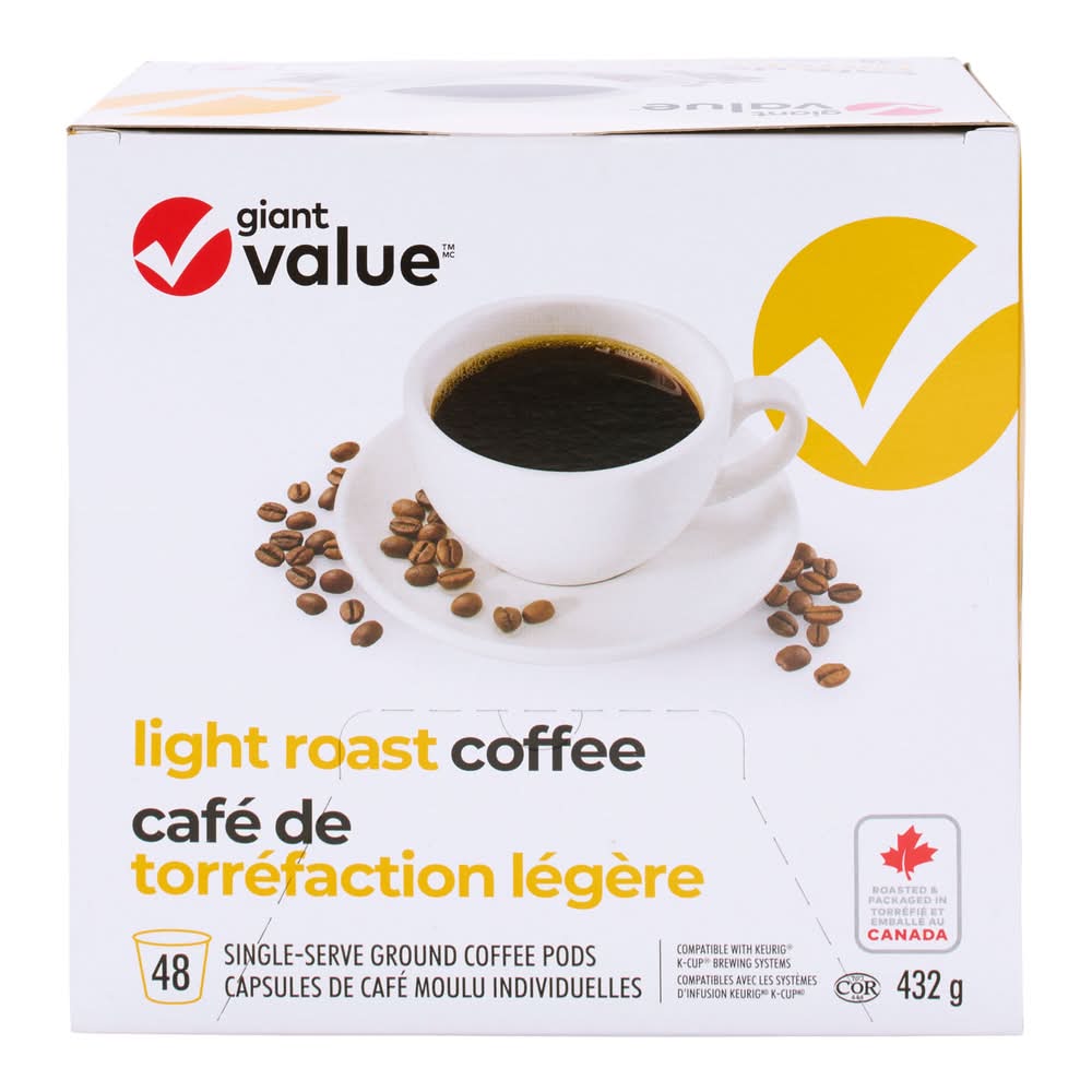 Giant Value Light Roast Coffee Pods (432 g, 48 ct)