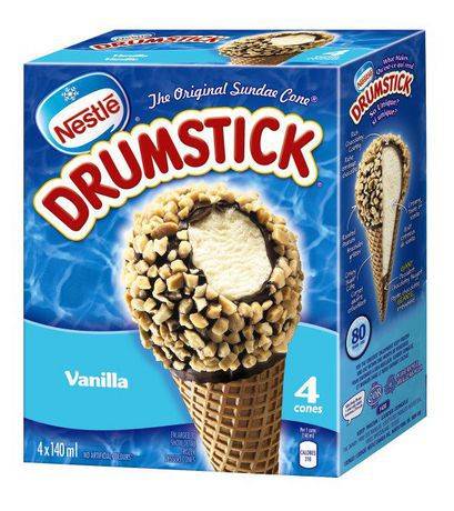 Nestlé Drumstick Vanilla Frozen Desert Cones (4 ct, 140 ml)
