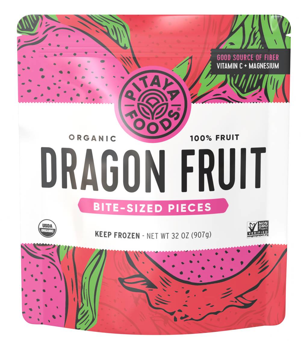 Pitaya Foods Organic Bite-Sized Pieces, Dragon Fruit (32 oz)
