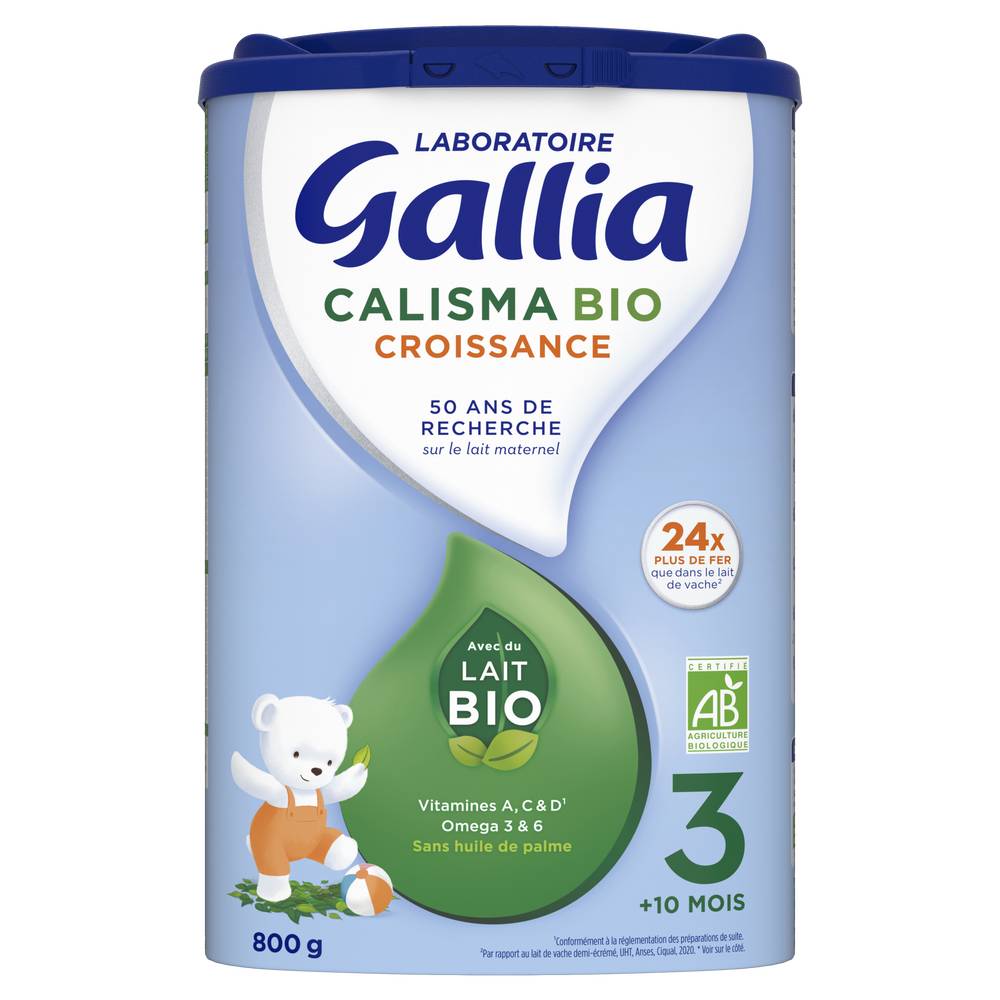 Laboratoire Gallia - Calisma lait bébé en poudre croissance bio 3ème âge à partir de 10 mois