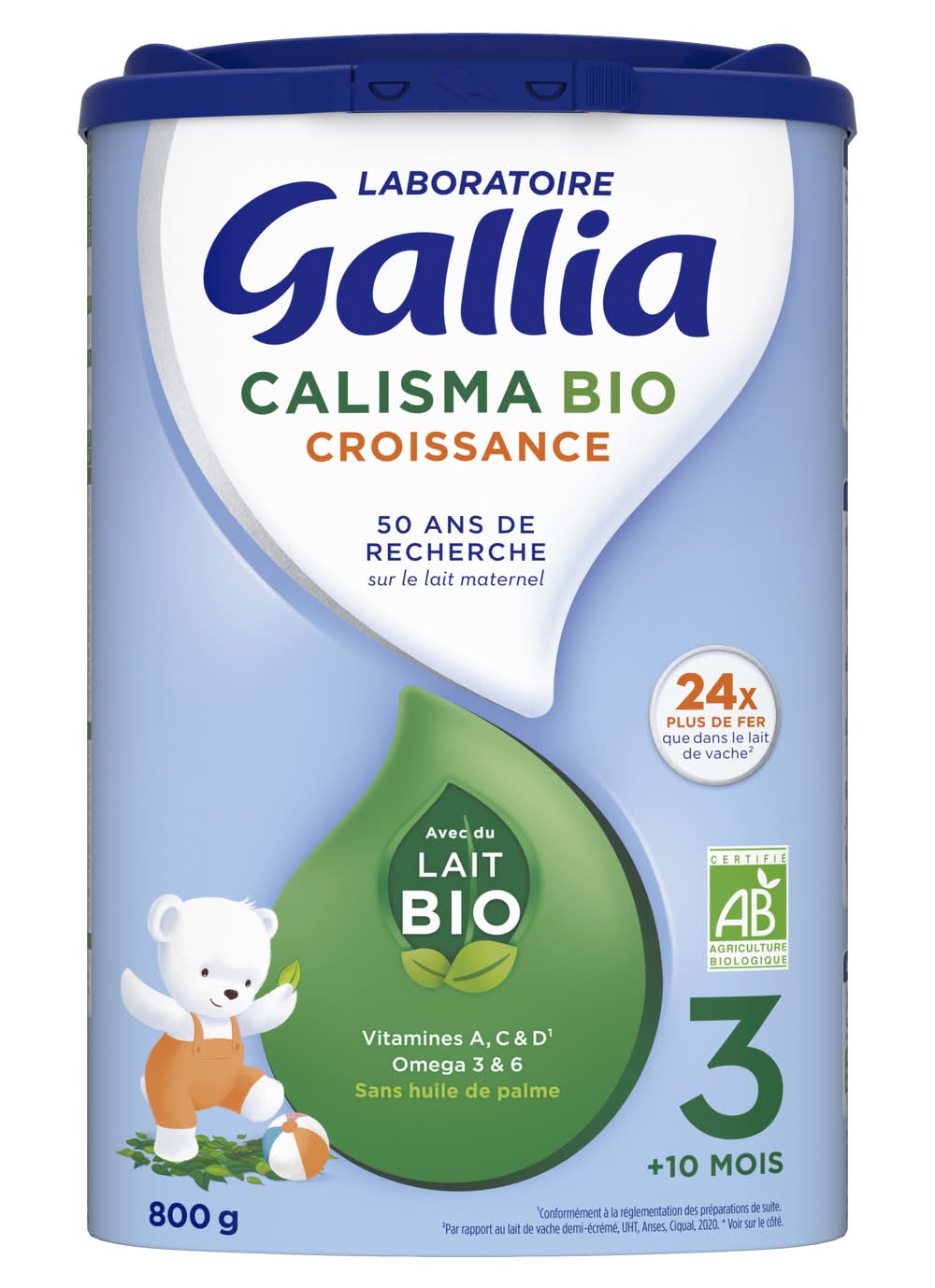 Laboratoire Gallia - Calisma lait bébé en poudre croissance bio 3ème âge à partir de 10 mois (800g)