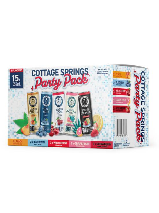 Cottage Springs · Party Pack Vodka & Tequila Mix (15 x 355 mL)