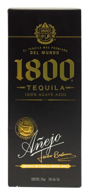 1800 · Tequila añejo 100% agave azul (700 ml) | Postmates