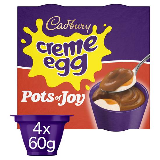 Cadbury Limited Edition Dairy Milk Pots of Joy Chocolate Brownie Flavour 4 x 60g (240g)