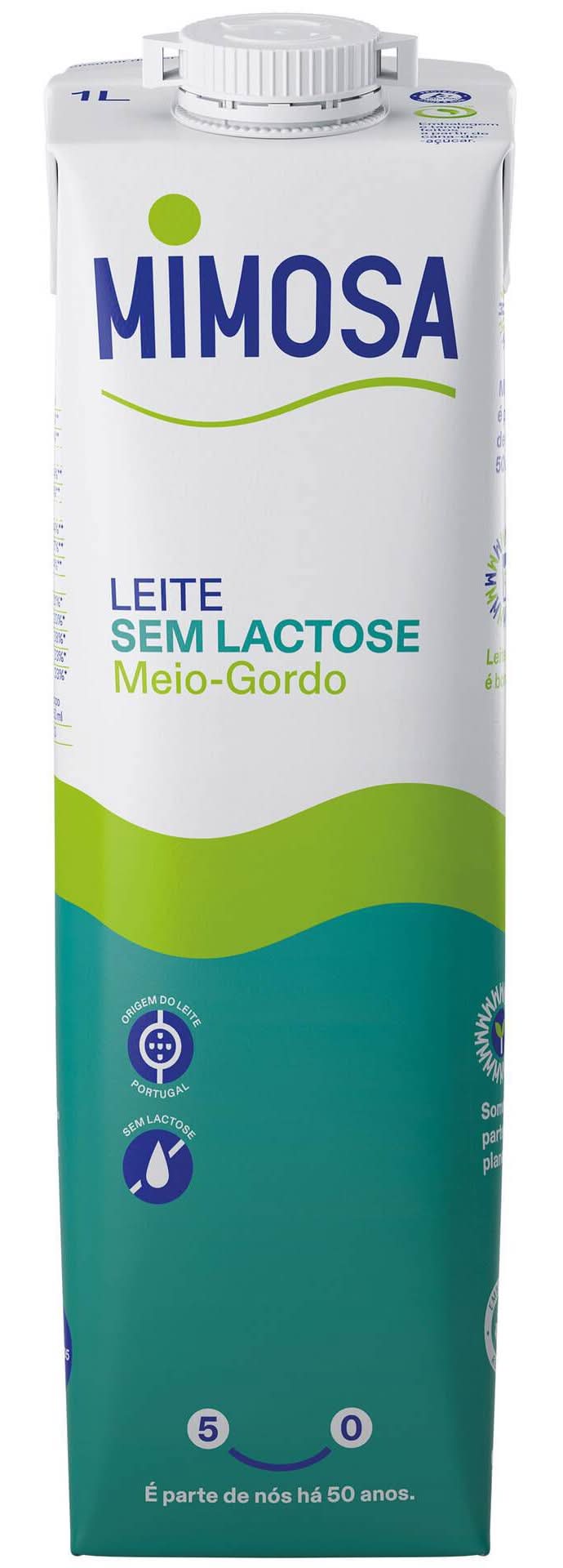 Leite UHT Meio Gordo sem Lactose Mimosa (emb. 1 lt)