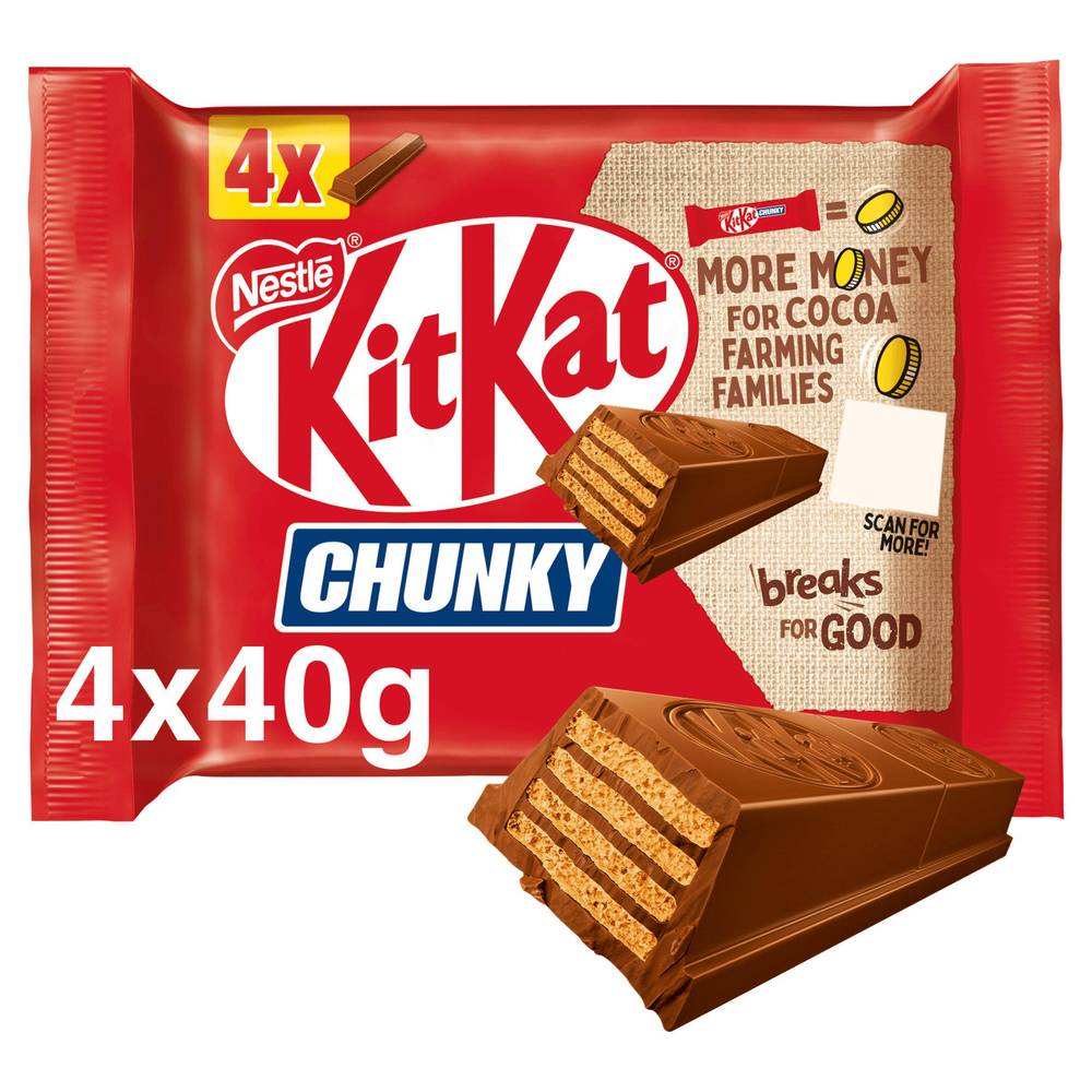 KitKat Chunky Milk Chocolate Bar Multipack 4x40g