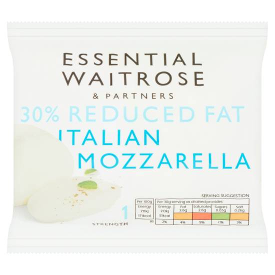 Essential Waitrose & Partners 30% Reduced Fat Italian Mozzarella