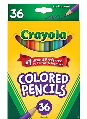 Crayola Kid's Colored Pencils, Assorted Colors, 36/Box (68-4036)