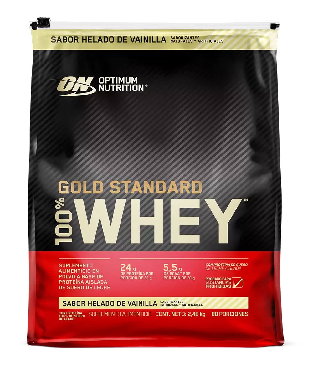 Optimum Nutrition · Gold standard proteína en polvo 100% whey, helado de vainilla (2,84 kg)
